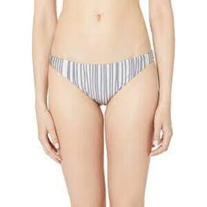BCBGMAXAZRIA Low Rise Hipster Bikini Bottom Striped Beach Black White 4 NWT